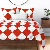 Wonderland Chessboard Check ~ Boudoir Red and White ~ Large