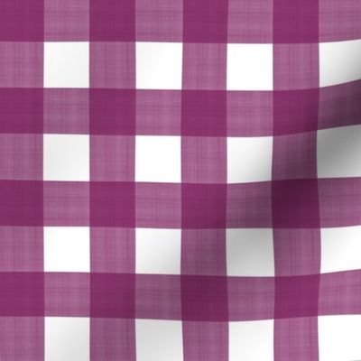 1” Buffalo Plaid Plum on White