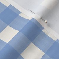 1” Buffalo Plaid Cornflower Blue on Light Cream 