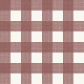 1” Buffalo Plaid Garrison Red on Cream