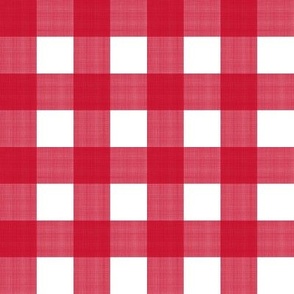 1” Buffalo Plaid Candy Cane Red on White 