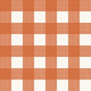 1” Buffalo Plaid Orange on Cream