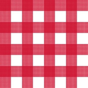 1” Buffalo Plaid Red on White 