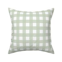 1” Buffalo Plaid Light Green on White 