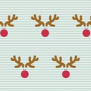 Rudolph on Green Stripes