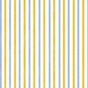Yellow, blue, and white stripes