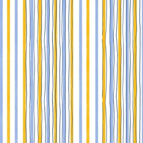 Navy, Yellow, Sky Blue, and White Stripes