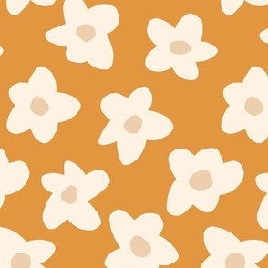 medium // Graphic retro Flowers Cream on Butterscotch yellow_ADMIN_Jun-20-103504-2022_Conflict