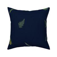 2 inch Hawaiian Ferns on navy