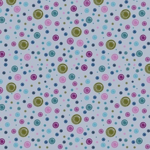 Monster Spots//Maroon, Blue, and Green on Gray