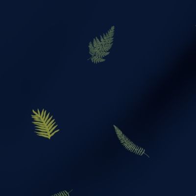 1 inch Hawaiian Ferns on navy