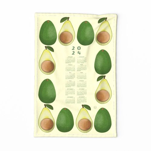 Simply Avocados 2024 Calendar Tea Towels Fabric Spoonflower