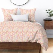 Bold Minimal Floral Field-Pink Orange Yellow Cream-12 x 12 Mid Scale