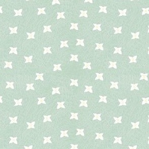 Olive flowers, large,  green, childrens wear, tie, dolls house wallpaper, floral - white 4.1 x 3.5”
