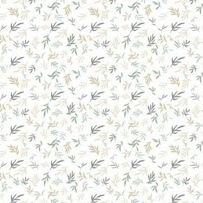 Olive leaves Ditsy pattern, dolls house wallpaper, tie, headband, bandana, spring, summer, 4.6x4”