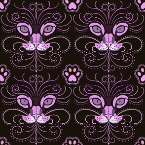Fancy Cat Purple and Black