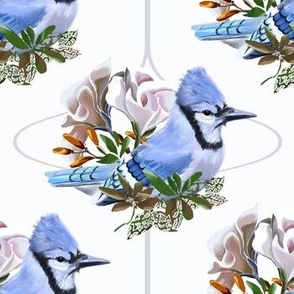 [Medium] Blue Jays Wallpaper with flowers bouquet and lines Soft