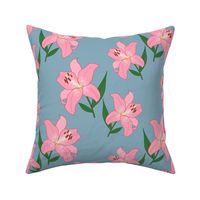 Asiatic Christmas Lily - teal steel blue, medium 