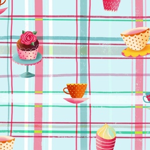 summer cupcake plaid // large scale