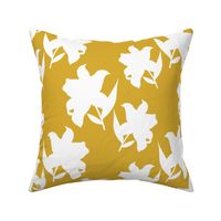 Asiatic Christmas Lily - white silhouettes on antique gold, medium 