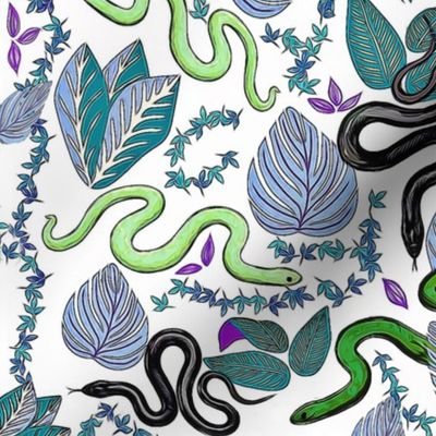 blue and green snekky snakes