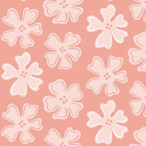 light pink button flowers on tangerine | large