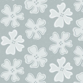 button flowers on silver gray | large