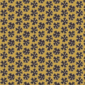 brown flowers on gold | small