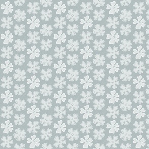 button flowers on silver gray | small