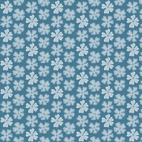 light blue flowers on teal blue | small