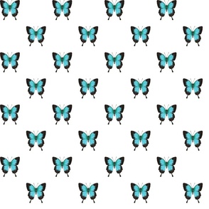 Ulysses Butterfly simple repeat on white - medium scale