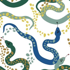 Happy Little Snakes Blue and Teal
