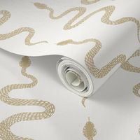 Hand-drawn Snakes in Gold & Cream