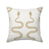 Hand-drawn Snakes in Gold & Cream