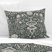 Snake Floral Damask - tan/dark - large