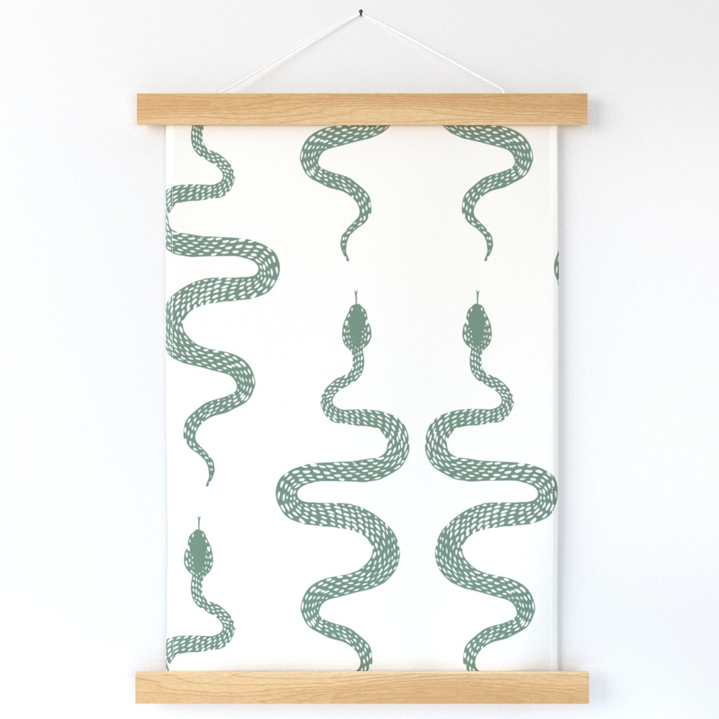Hand-drawn Snakes in Green