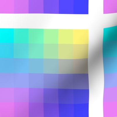 6" gradient pixelsquares windows - aqua, yellow, periwinkle, pink