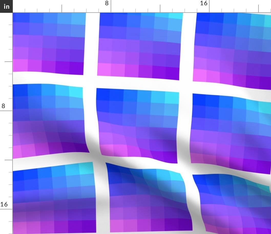 6" gradient pixelsquares windows - blue, cyan, purple, pink