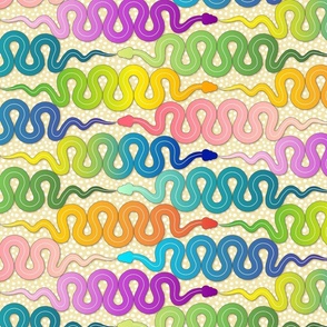 Snakes Multicolour Rainbow Horizontal 