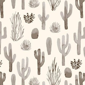Watercolor Neutral Cactus