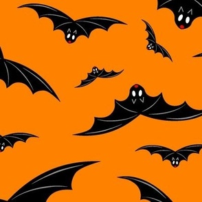 1254 large - Halloween Bats - orange