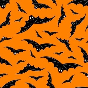 1254 medium - Halloween Bats - orange