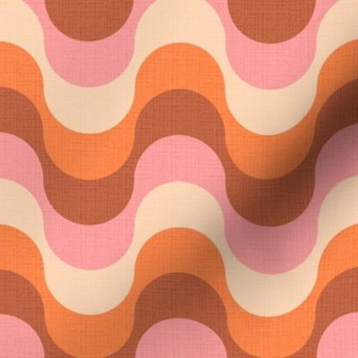 disco wave vintage retro swirl medium scale orange by Pippa Shaw