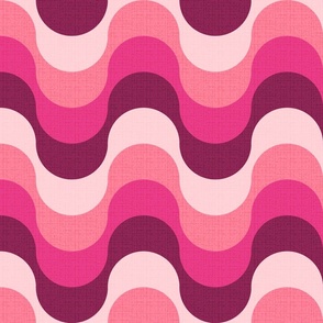 disco wave vintage retro swirl large scale raspberry ripple by Pippa Shaw