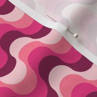 disco wave vintage retro swirl small scale raspberry ripple by Pippa Shaw