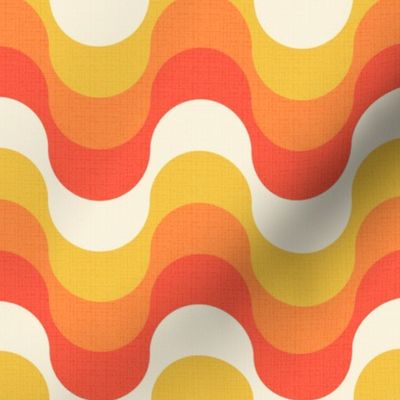 disco heatwave vintage retro swirl medium scale tangerine by Pippa Shaw