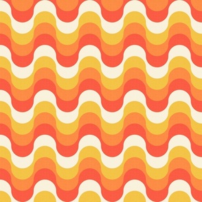 disco heatwave vintage retro swirl medium scale tangerine by Pippa Shaw