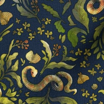 peach coral snakes in the moody tropical jungle_NAVY medium scale