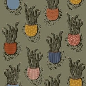 Snake Plants {on Artichoke Green} Hissterical Snakes, Funny Snakes, Potted Plants on Terrazzo
