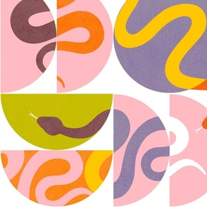 LARGE - Retro & Playful Snakes and Shapes 1